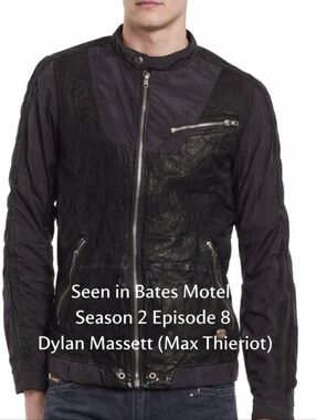 Vintage Diesel Leather & Nylon Jacket — Size L — Unisex — Seen in Bates Motel